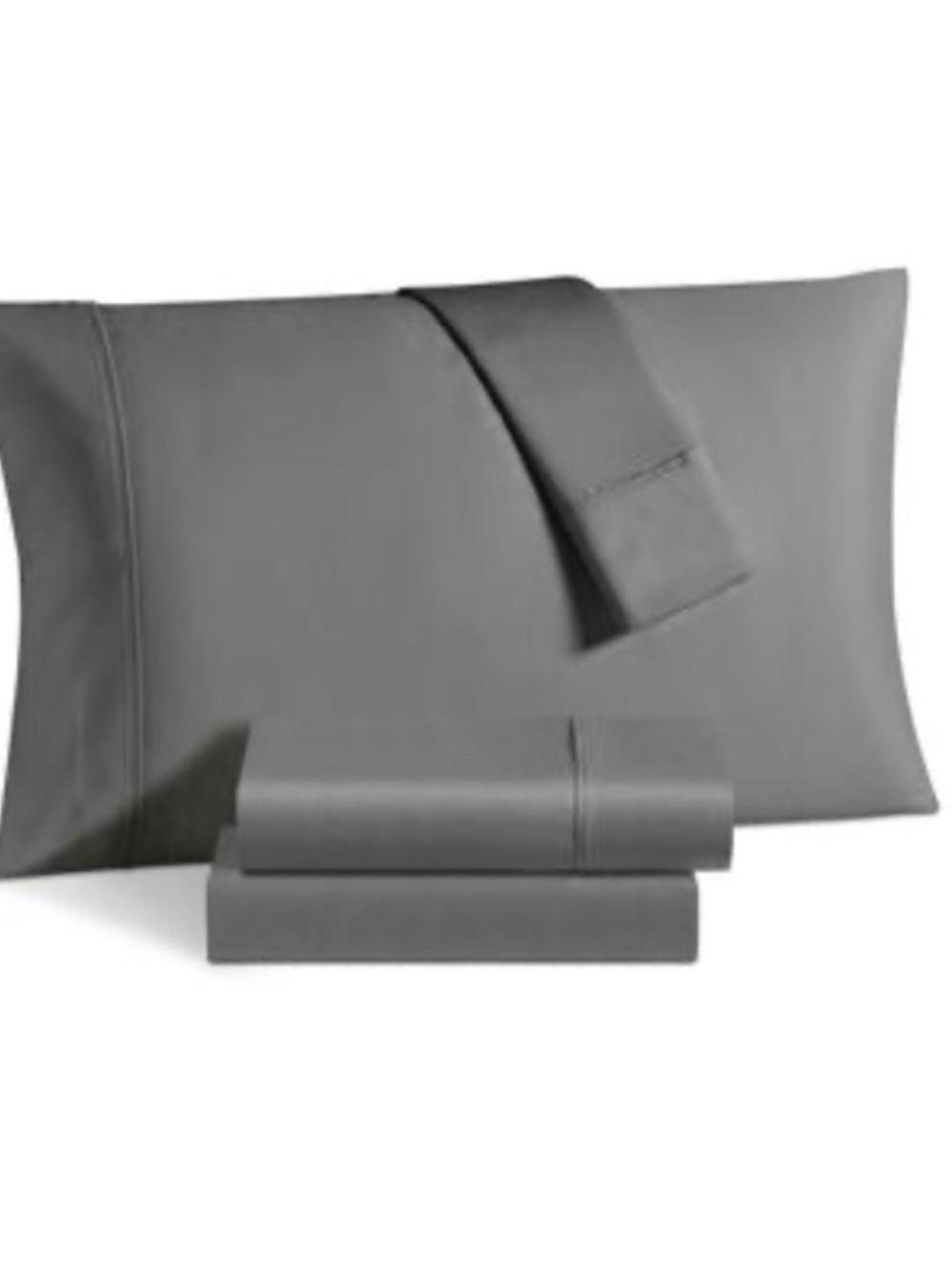 Aspen Solid Sateen 1000 Thread Count 6 Pc. Sheet Set Queen Bedding|Grey|